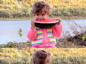 小孩吃瓜情侣图,小孩吃瓜见证情侣甜蜜瞬间